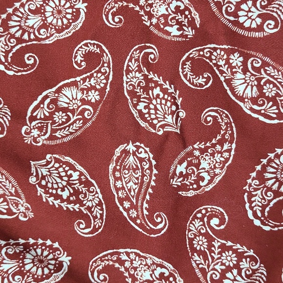 NWOT! 7" Rust Red Paisley Printed Chino Short! Size 10 Petite! - Picture 10 of 10